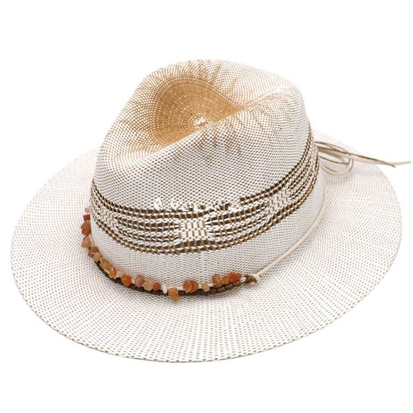 

202007-gaoda-beach handmade fine paper geometric fringes men women sun hat holiday leisure hat, Blue;gray