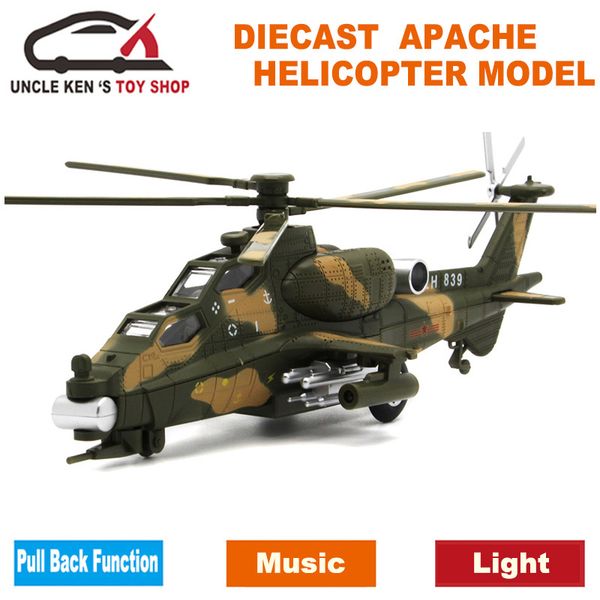 

diecast военного вертолет apache металл модель самолет, самолет, авионы, детские мальчики игрушка с оттяните функцию / музыка / light t20072