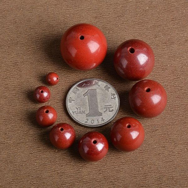 

natural high content raw ore diy jewelry cinnabar scattered round beads accessories diy handmade bracelet buddha beads accessories, Silver