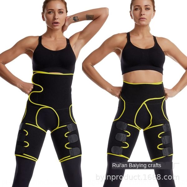 

p5k5u high and low three-in-one sports belly belt women's hip lifting high and low waist three-in-one sports b sweat body shaping one-p, Black;gray