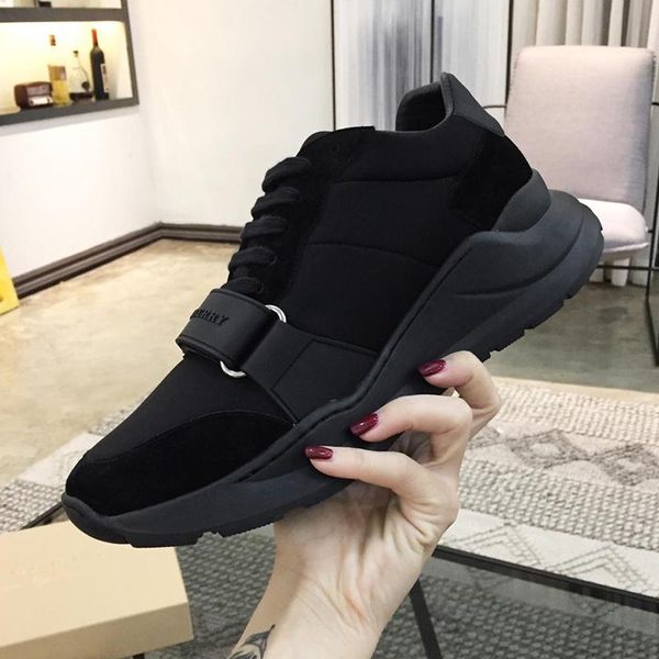 

new arrival vintage check cotton sneakers men shoes scarpe da uomo di lusso casual lace -up fashion men shoes lightweight luxury shoes, Black