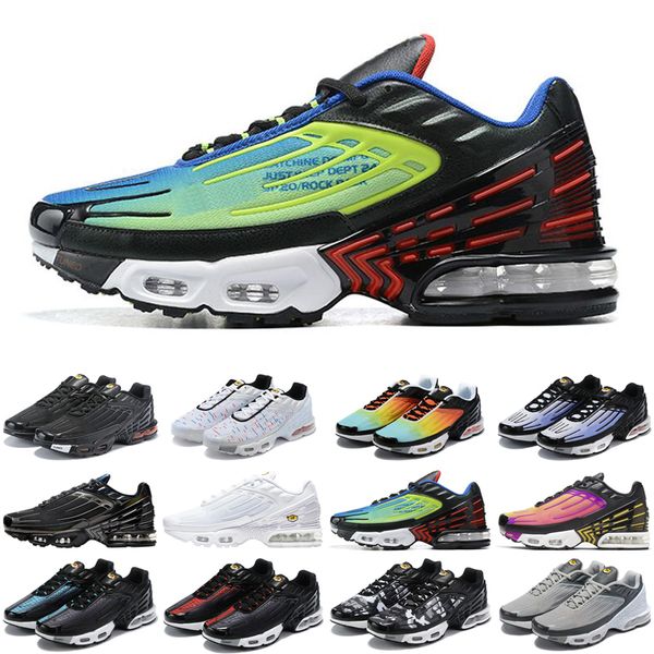 

fashion tn plus 3 men women running shoes triple white black iridescent parachute pack mens trainers sports sneakers runners size 36-45