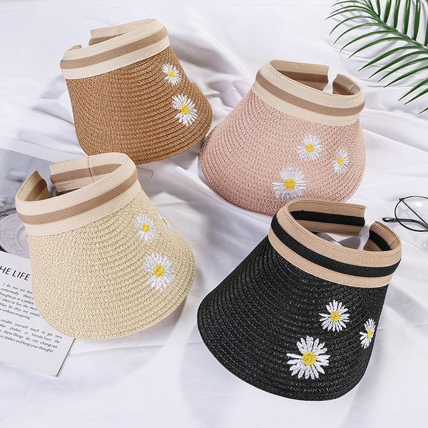 

quan zhilong straw sun little daisy empty cute hipster sunshade sun hat straw hat, Blue;gray