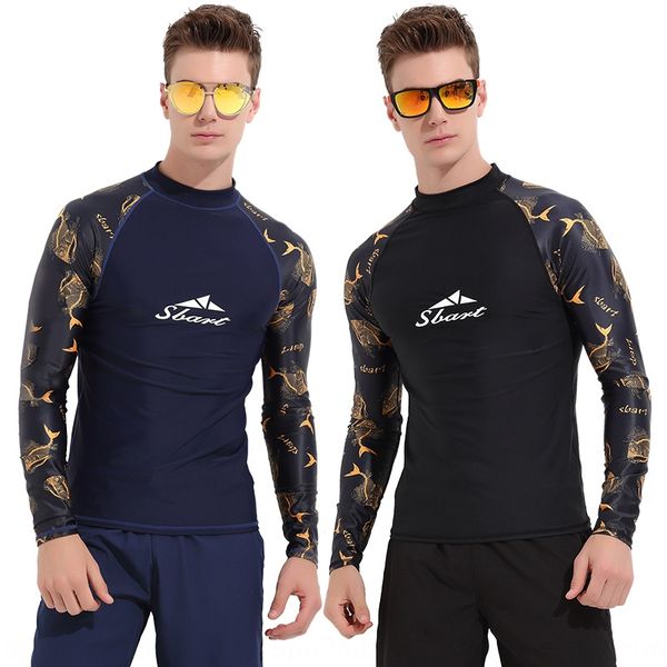 

shark bart new men's split long sleeve quick-drying sun-proof surfing diving diving suit snorkeling jellyfish suit, Gray;blue