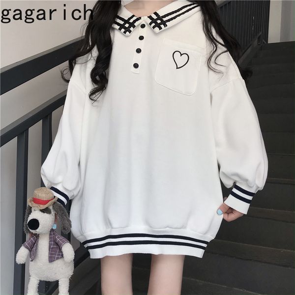 

gagarich sweet hoodie women sailor collar spring autumn 2020 new korean style loose pullover student long-sleeved fashion, Black