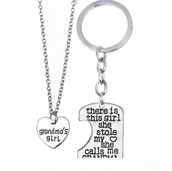 

y gift girl stole heart mommy daddy series mother 's day father 's day necklace key chain wfn017 (with chain )mix orde, Silver