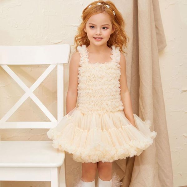 

flower vintage ruched baby girls ball gown dress ceremony clothing tutu party elegant wear girls princess dress kids vestidos, Red;yellow