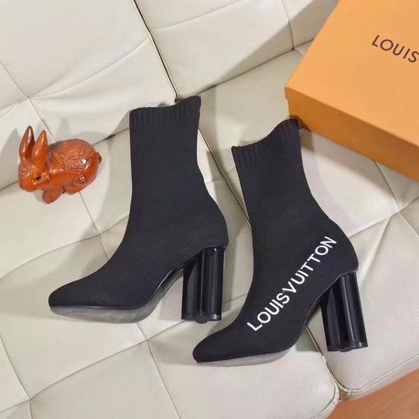 

2020 new listing embroidery pattern womens fashion boots,personality designer womens roman boots casual high heel boots size 35-41 0029, Black