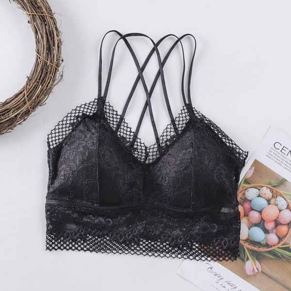 

lace tanks bralette women lingerie tank eyelashes beauty back hollow out bottoming camisole, Black;white