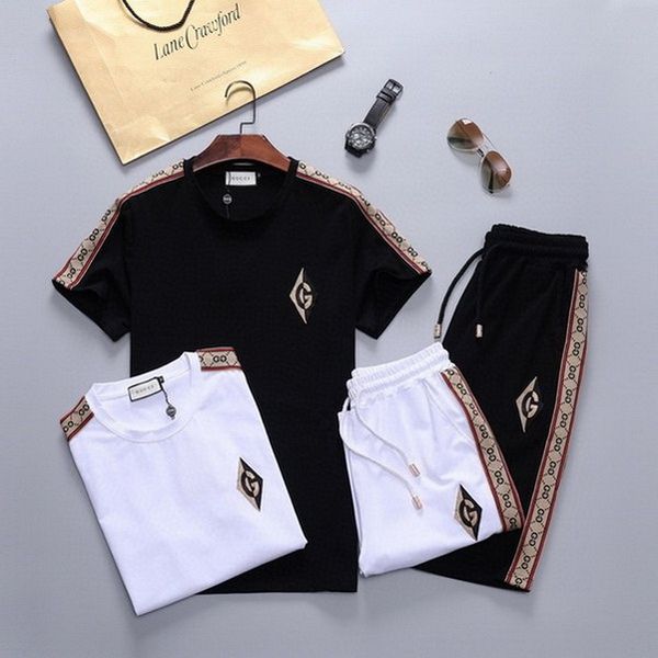 

2020 new mens designer tracksuits men's jogging suits short sleeve t shirt and shorts spring summer casual brand sportswear sets, Gray