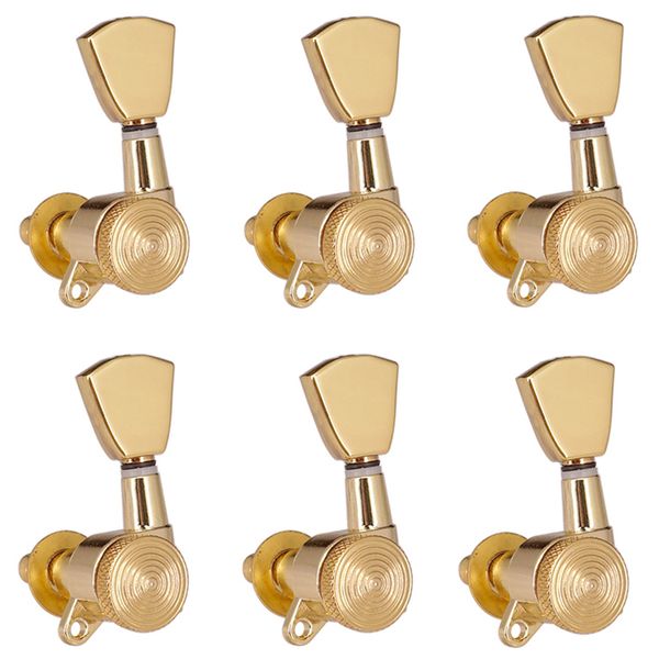 

1 pack 6l iron wood guitars lock string tuning pegs machine heads golden