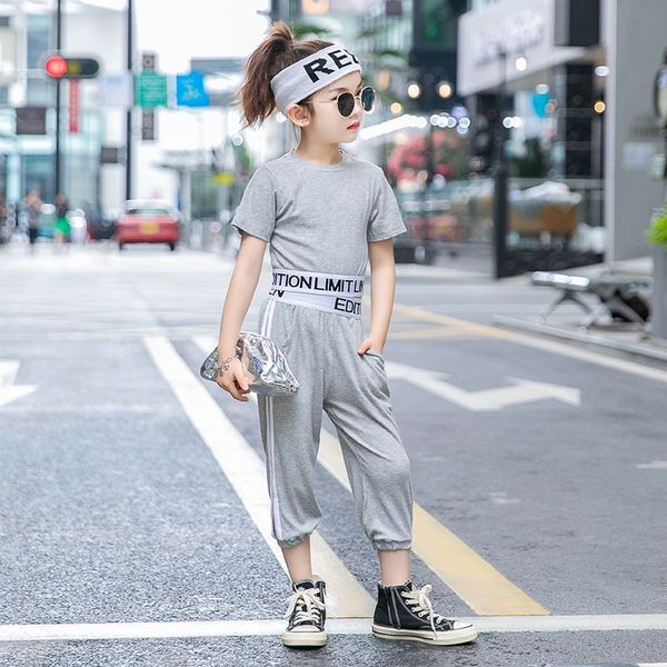 

p4pv6 marcos girls' summer clothing online celebrity set 2020 new western style children's sports two-piece short-sleeved children