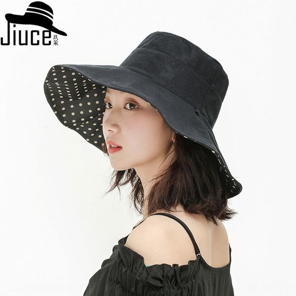 

xvx9r 2020 new double-sided fisherman bucket cotton linen bucket korean style women's summer sunscreen foldable sun hat cotton and line, Blue;gray