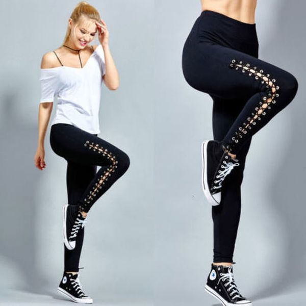 

2020 women stretch jeggings ankle length solid cross bandage workout high waist fitness elastic legging white black