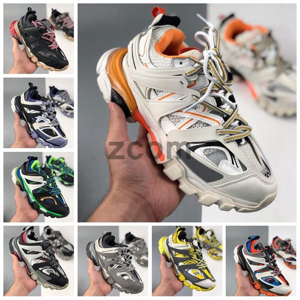 

new triple s track release 3.0 gomma maille tess tripler paris sneakers clear sloe casual shoes women mens zapatillas triples trainers, Black