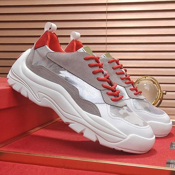 

gumboy calfskin sneaker men 's shoes with origin box breathable footwears vintage luxury lace -up low type casual men, Black