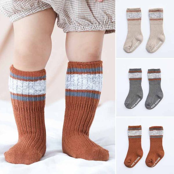 

socks winter thicker born baby knit girl boy infant toddler anti slip long skarpetki recien nacido, Pink;yellow