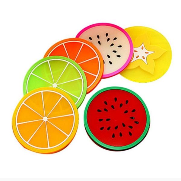 Tazza tappeti tappetini da frutta colorato silicone rotondo porta tazza di cuscino spessa tavolo da tavola da tavola