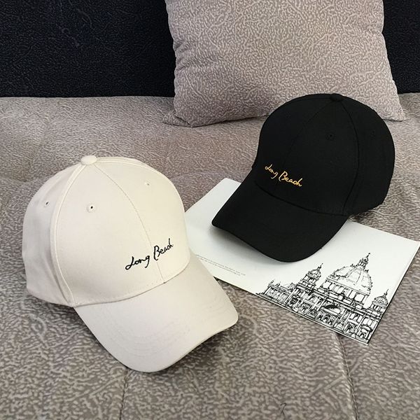 

korean embroidered baseball cap new letter embroidery simple orange female cap black summer sunshade baseball hat male, Blue;gray