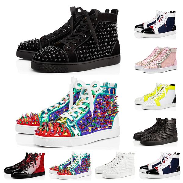 

2020 red bottom spikes casual shoes for men women triple blue red black white platforms sneakers mens trainers size 36-47