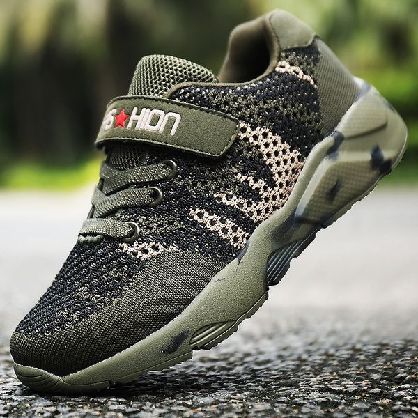 

men's 2020 new boys' sports korean single pupil's running sneakers children's children's shoes shoes, Black