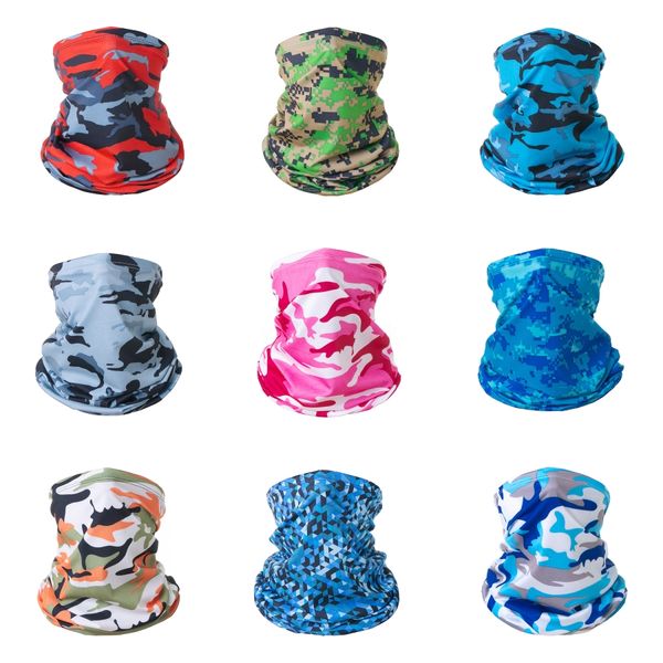 

women men camouflage ice silk magic bandana ear hanger triangle half face mask outdoor fishing hiking cycling neck er skull scarf#581#731, Black