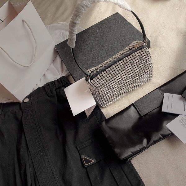 

дизайнер роскошных блестки сумки женщины малый tote сумки кристалл bling bling повелительница ковш сумки марка мешок плеча размер 18см