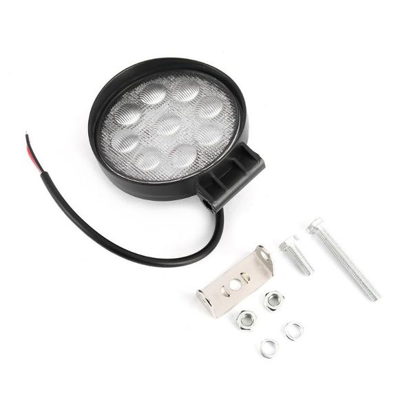 

universal 27w waterproof led working light round shape car headlight with 9pcs*3w leds for boat tractor truck off-road cars
