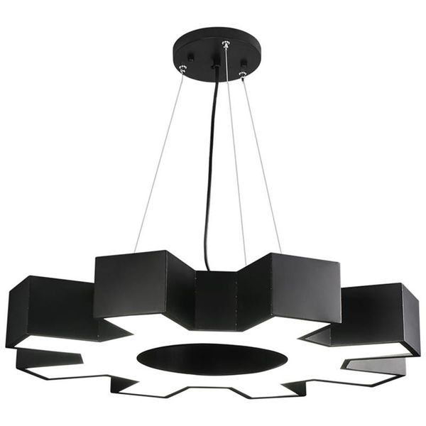 

светодиодный подвесной светильник железный акриловая черный белый передач люстра освещение подвеска светильник lampen для офиса супермаркет