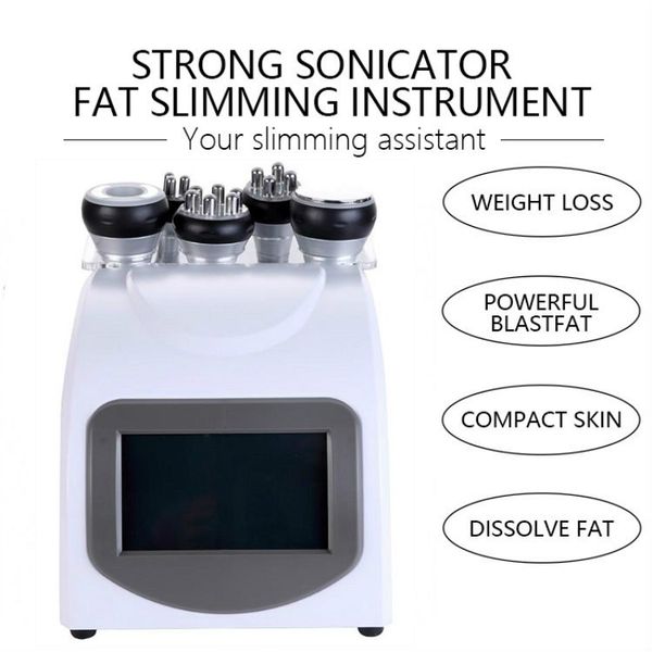 

price medical grade 5 in 1 ultrasonic cavitation vacuum radio frequency slimming machine for spa dhl fedex shipping, Black