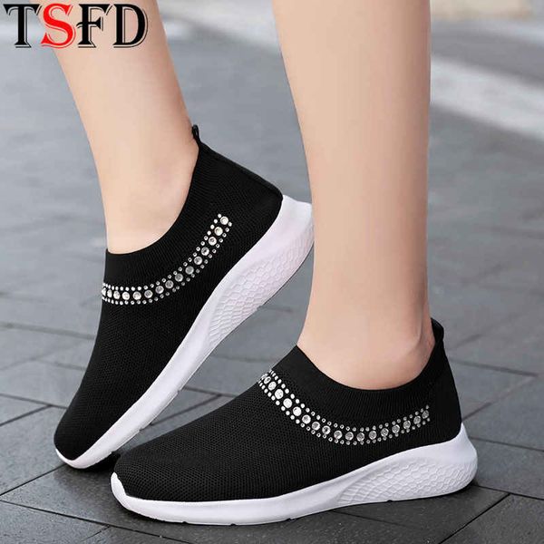 

mesh women's sneakers casual woman summer thick bottom walking slip-on black shoes for women breathable big size sock zapatos f4