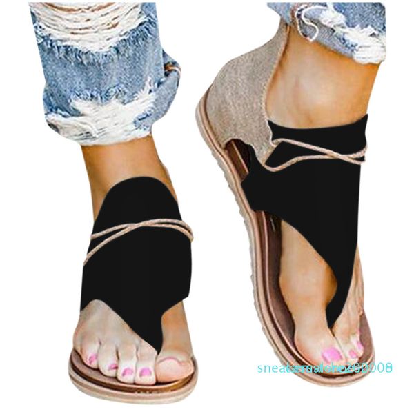 

bohemian women summer footwear non-slip breathable flat flip flops woman shoes large size sandals women 2020 mx200407 c09 s08, Black