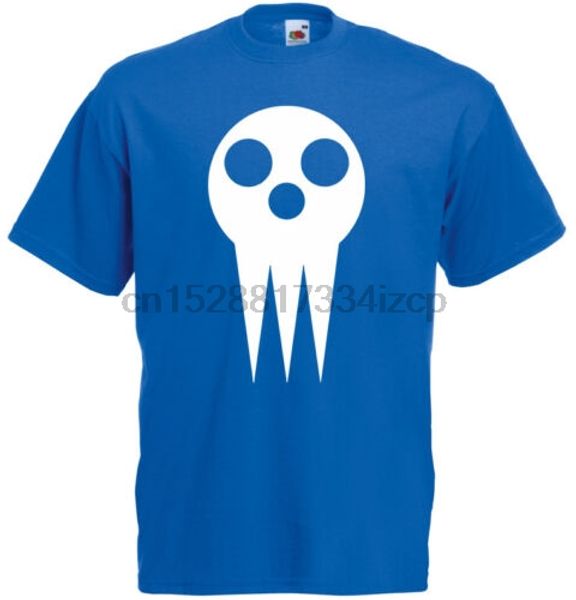 

skull shield soul eater anime inspired mens printed t-shirt, White;black
