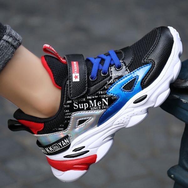 

1jkzv boys 2020 new medium and large children boysprimary school students sneakers children's autumn children's shoes running spor, Black