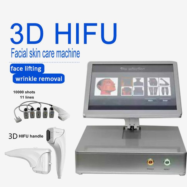 

4 cartridges 11 lines wrinkle removal 3d hifu face skin care machine ultrasound machines 2020 new 3d hifu machine