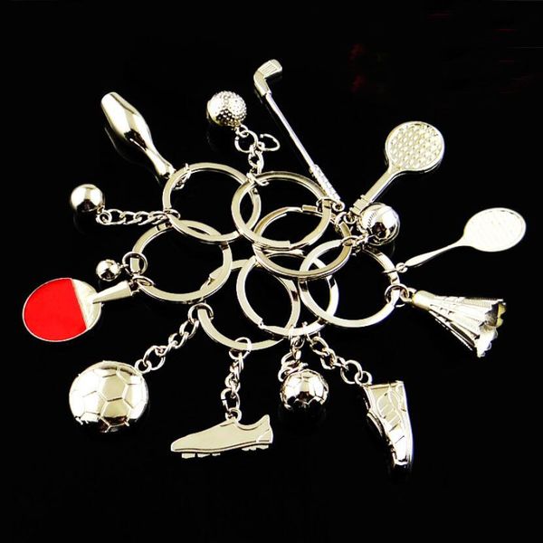

epacket dhl 3d three-dimensional football keychain world football cup gift dakr081 mix order key chain keychain, Slivery;golden