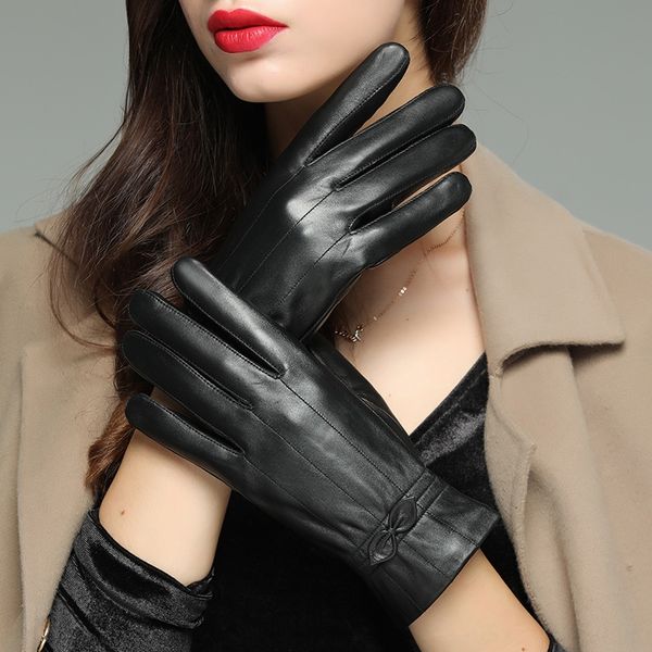 

4jabv 2019 женские из натуральной кожи женщин вождения велосипедного теплые перчатки велосипеда осенью и зимой ветрозащитной теплый сенсорны