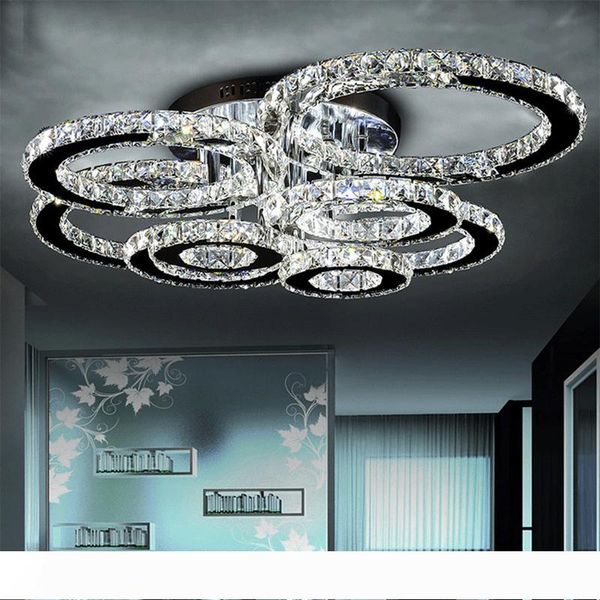 

modern k9 led chandeliers crystals ceiling light fixture silver stainless steel crystal led lamp for stairs dimmable with remote control