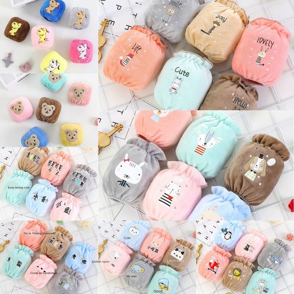 

fabric workshop autumn fabric workshop and winter children's cartoon sleeve cute animal printed baby flannel antifouling sleeve, Black