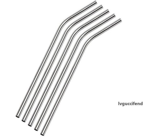 

100pcs stainless steel straw steel drinking straws 8.5 reusable eco metal drinking straw bar drinks tool cleaning brush ing