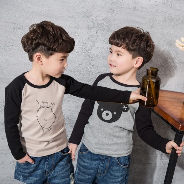 

5pzpq clothing 2020 clothing children's children's cotton round collar long sleeve t-shirt boys korean printing all-match base shi, Blue