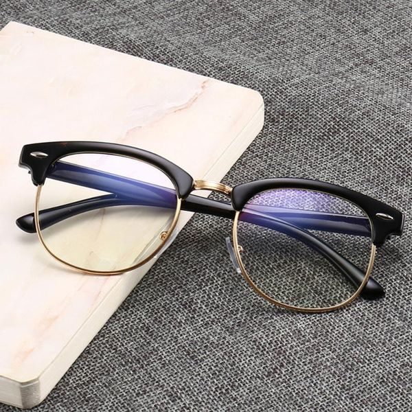 

women blue light blocking spectacles anti eyestrain decorative glasses light computer radiation protection eyewear, Black