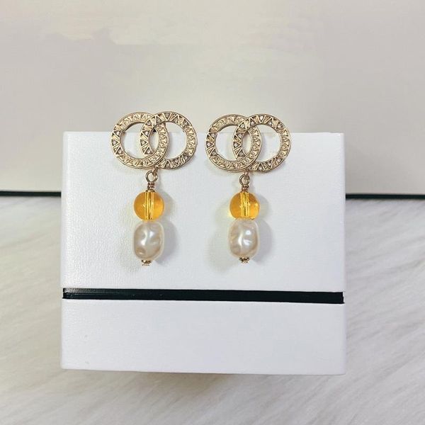 

c2014 french trendy c letter pearl earrings korean calabash tassel eardrop fashion bow jewelry for women, Golden;silver