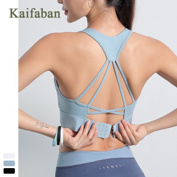 

gym clothing women sports bra cross straps beauty back run shockproof yoga vest clothes gathered underwear fitness workout outside wear, White;black