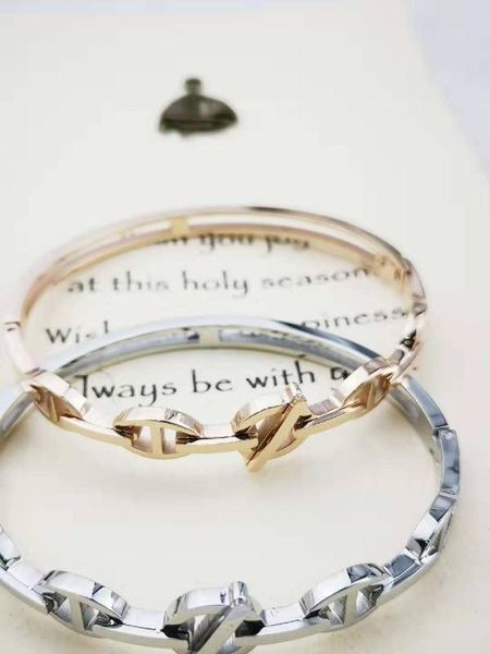 

european and american classic brands woman bangles steel, Black