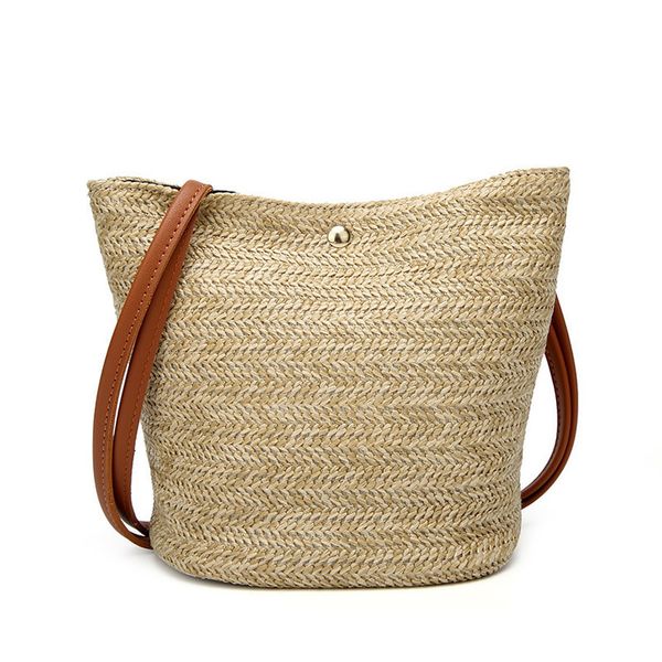 

straw women straw woven bag bohemian rattan wicker handbag beach crossbody casual beach style shoulder bag