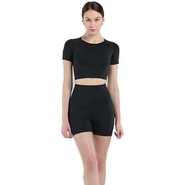 

2pcs vital бесшовная gym set workout одежда женщины с коротким рукавом crop tops фитнес шорты спортивная одежда одежда gym yoga спортивный к, White;red