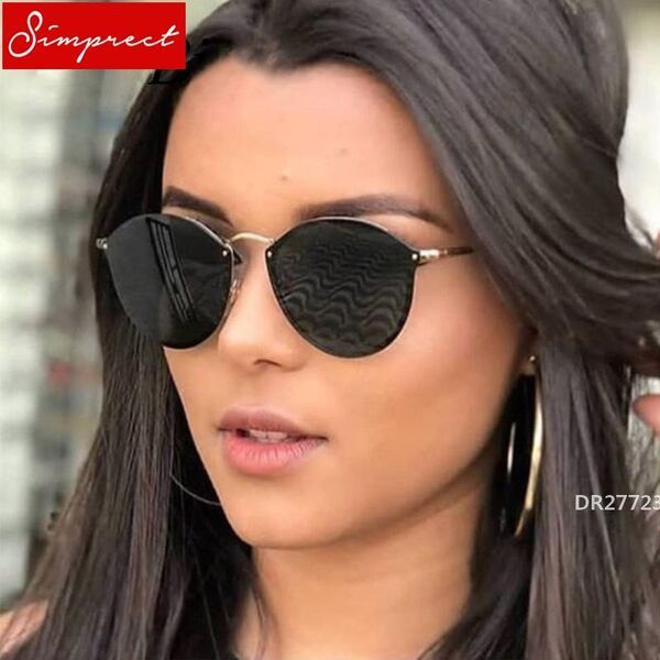 

simprect retro round sunglasses women 2018 metal mirror sun glasses vintage lunette de soleil femmedr27723, White;black