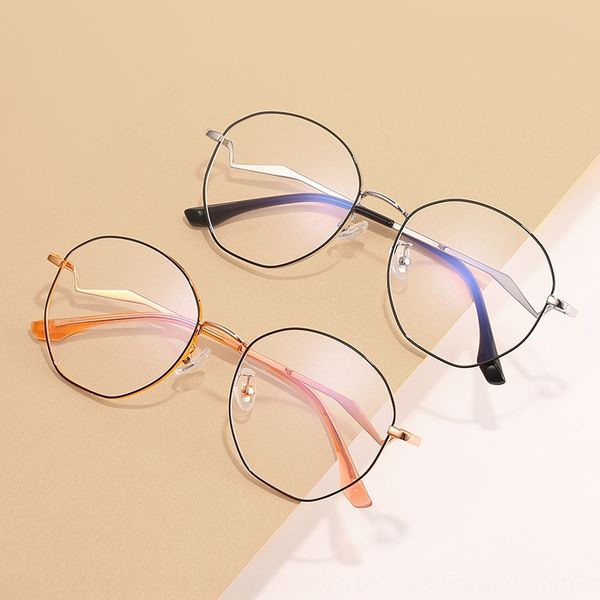 

new couple metal plain ultra light glasses metal student myopia frame men's and women's blue-proof glasses 17363, Silver