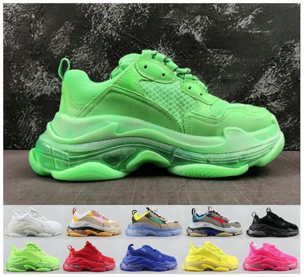 

2020 fashion crystal bottom casual shoes triple s track 2.0 old dad sneaker combination nitrogen outsole mens tripler sneakers 36-45, Black